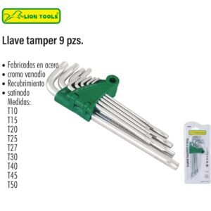 Juegos de llaves tamper 9 piezas