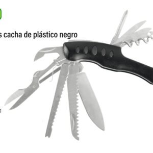Navaja 11 herramientas cacha negra