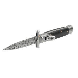 Navaja automática hoja decorada 3 1/2 cacha negra