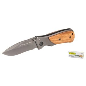 Navaja de supervivencia acero inoxidable 3 mango de madera