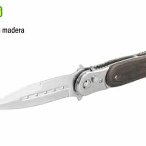Navaja 3 1/2 pulgadas automática cacha negra de madera