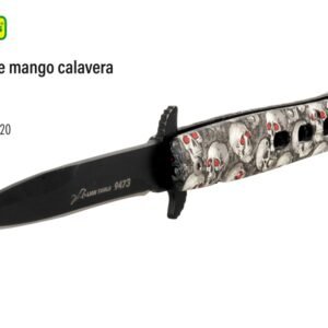 Navaja pavonada delgada automática tornasol 4 pulgadas mango de craneos